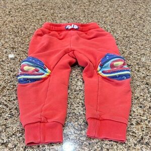 Mini Boden Red Joggers with Space Patch